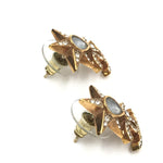 Load image into Gallery viewer, Chanel Gold Plated Star Coco Mark Earrings With Rhinestones