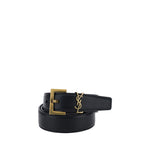 Load image into Gallery viewer, Saint Laurent Black Calf Leather Bos Taurus Regular Belt