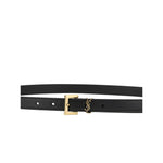 Load image into Gallery viewer, Saint Laurent Black Calf Leather Bos Taurus Regular Belt