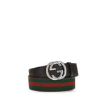 Load image into Gallery viewer, Gucci Black Calf Leather Bos Taurus Regular Belt