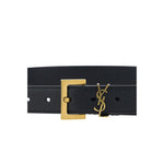 Load image into Gallery viewer, Saint Laurent Black Calf Leather Bos Taurus Regular Belt