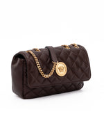Load image into Gallery viewer, Versace Brown Quilted Leather Shoulder Strap Bag