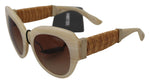 Load image into Gallery viewer, Dolce & Gabbana Beige Acetaat Volledig Montuur Bruine Glazen DG4294 Zonnebril