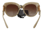 Load image into Gallery viewer, Dolce & Gabbana Beige Acetaat Volledig Montuur Bruine Glazen DG4294 Zonnebril