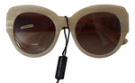 Load image into Gallery viewer, Dolce & Gabbana Beige Acetaat Volledig Montuur Bruine Glazen DG4294 Zonnebril