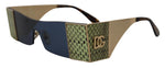 Load image into Gallery viewer, Dolce & Gabbana Gouden Metalen Rechthoekige Zonnebril DG2263