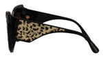 Load image into Gallery viewer, Dolce & Gabbana Zwart Goud Pailletten Vlinder Gepolariseerde DG4326 Zonnebril