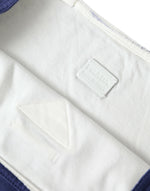 Load image into Gallery viewer, Prada schoudertas met logo, gemaakt van blauwe jersey stof
