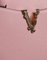 Load image into Gallery viewer, Versace Pink Small Top Handle Grainy Calf Leather Crossbody Bag