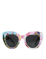 Load image into Gallery viewer, Dolce & Gabbana Multicolor Houten Kristal Messing Frame Bloem Handgeschilderde Zonnebril
