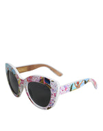 Load image into Gallery viewer, Dolce & Gabbana Multicolor Houten Kristal Messing Frame Bloem Handgeschilderde Zonnebril
