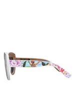 Load image into Gallery viewer, Dolce & Gabbana Multicolor Houten Kristal Messing Frame Bloem Handgeschilderde Zonnebril
