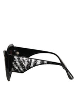 Load image into Gallery viewer, Dolce & Gabbana Black Silver Sequin Butterfly Polarized Sunglasses