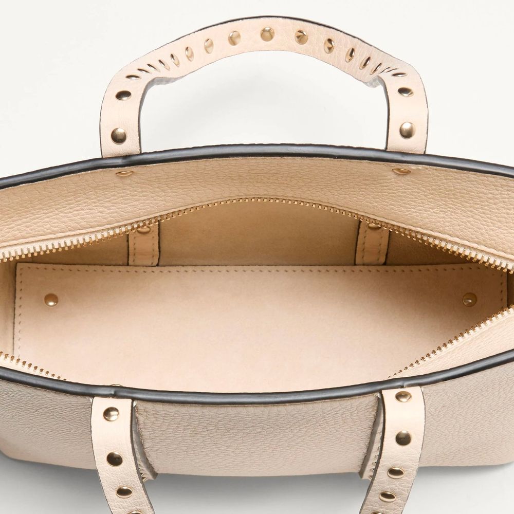 Valentino garavani beige calfskin tote bag