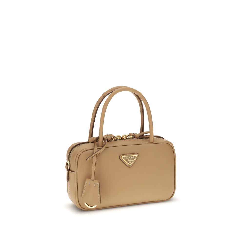 Prada beige calf leather bos taurus handbag