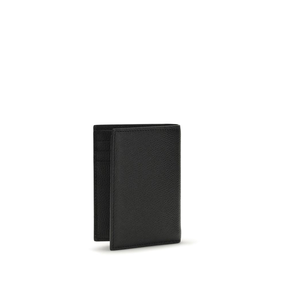 Valentino garavani black calf leather bos taurus wallet