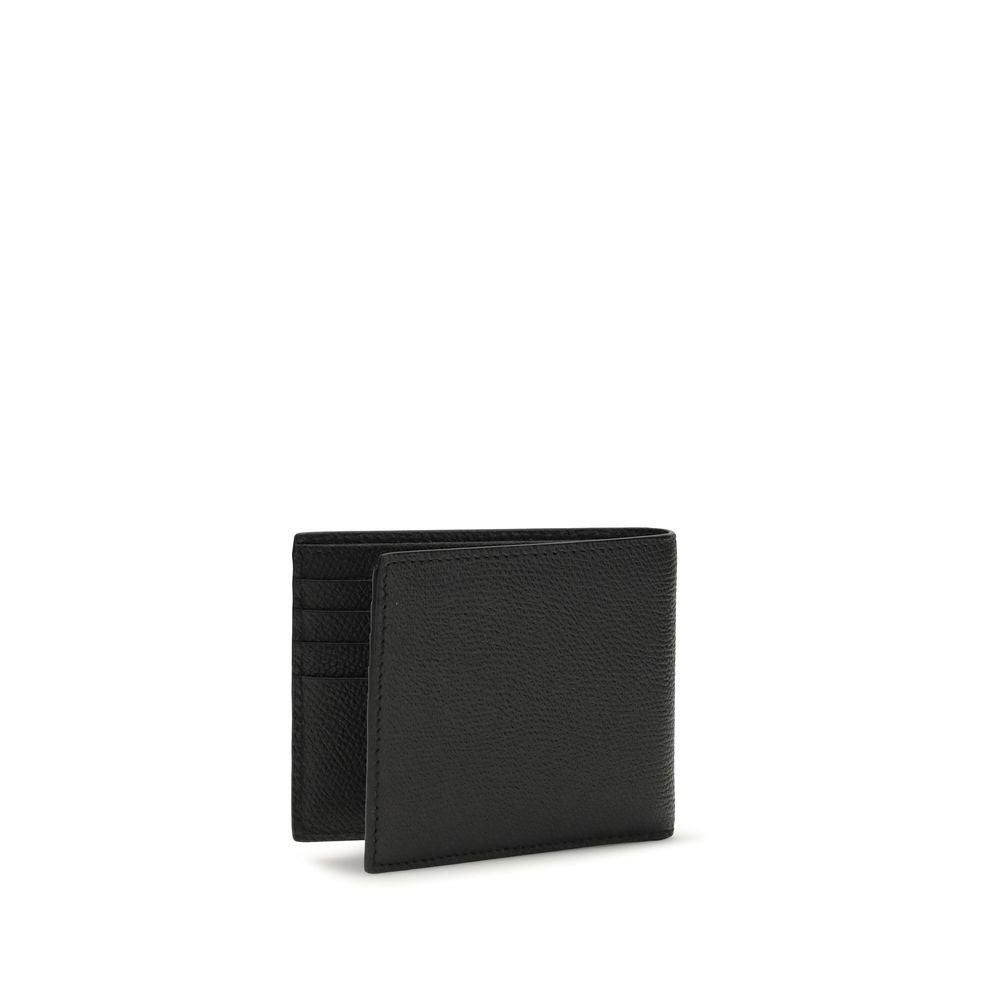 Valentino garavani black calf leather bos taurus wallet