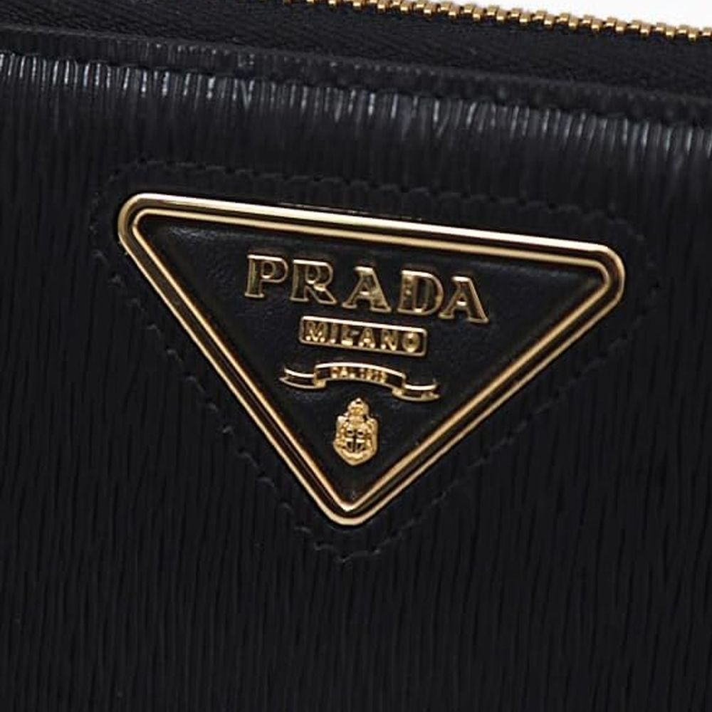 Prada black calfskin wallet