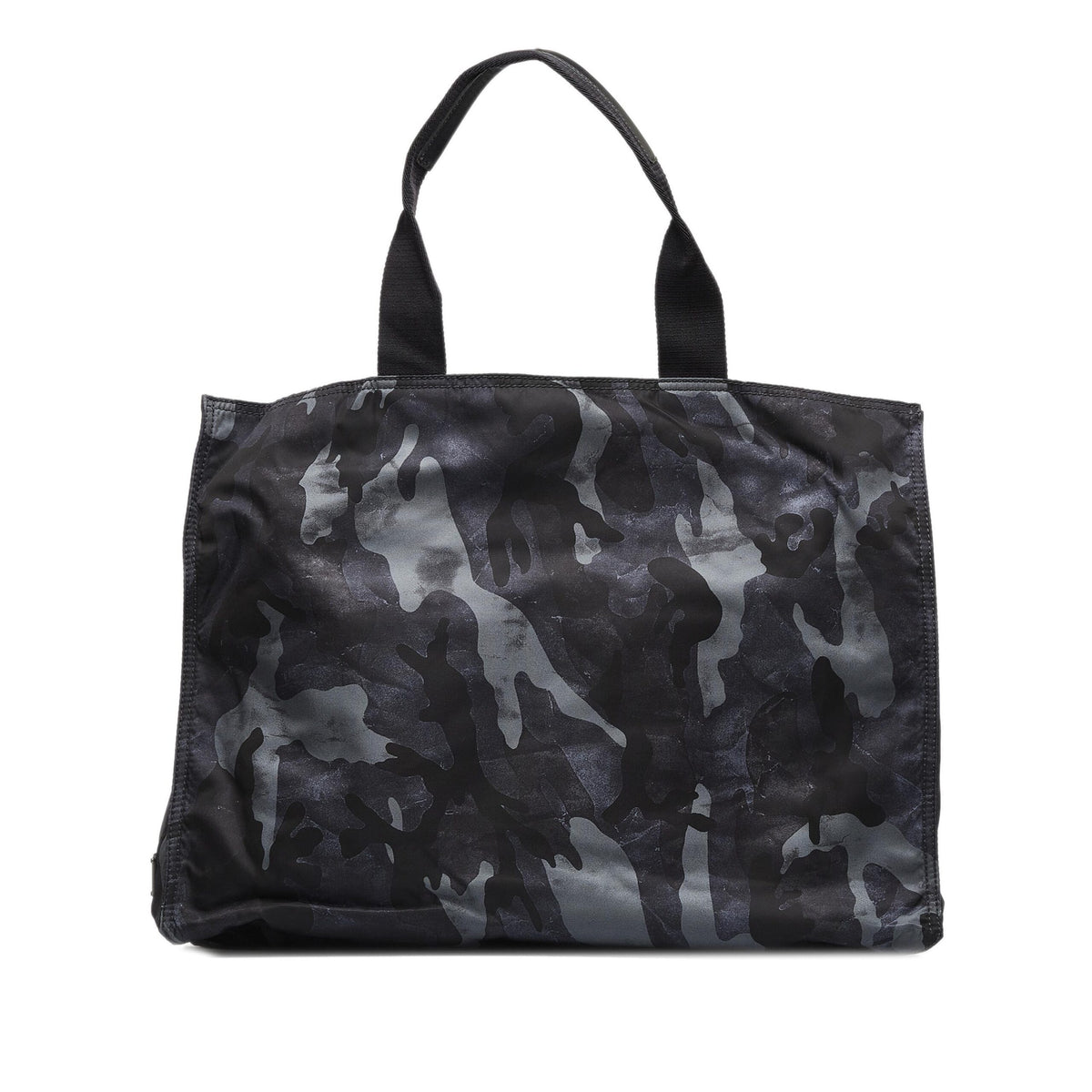 Prada black camouflage tessuto nylon tote bag