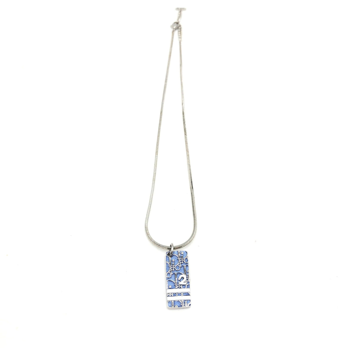 Christian dior blue trotter pendant necklace