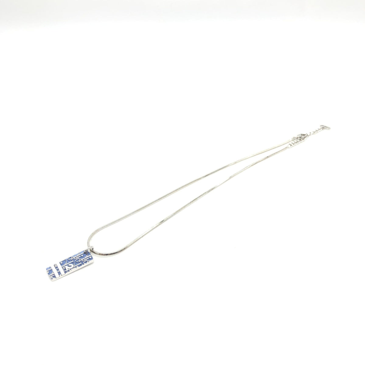 Christian dior blue trotter pendant necklace