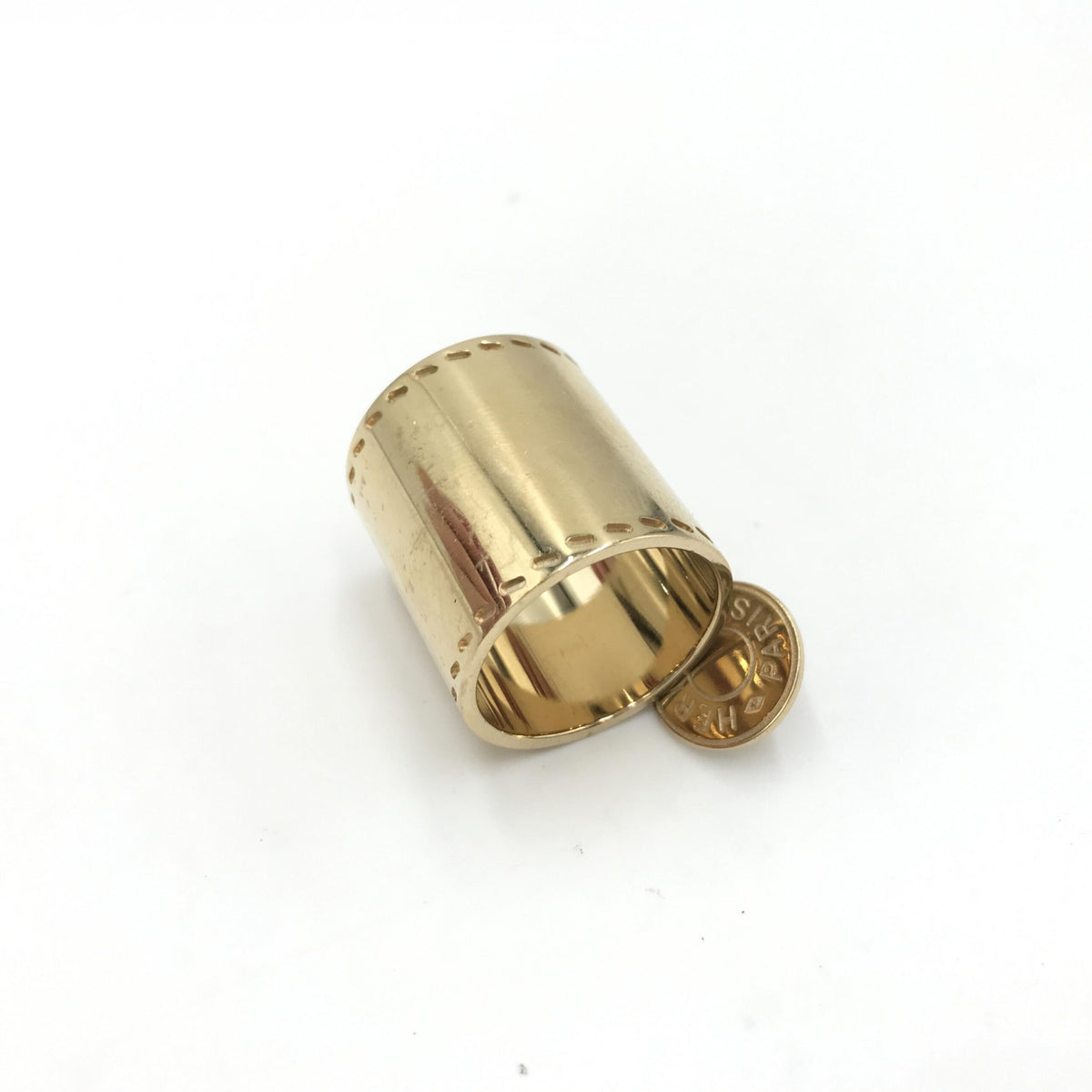 Hermès gold tone scarf ring accessory
