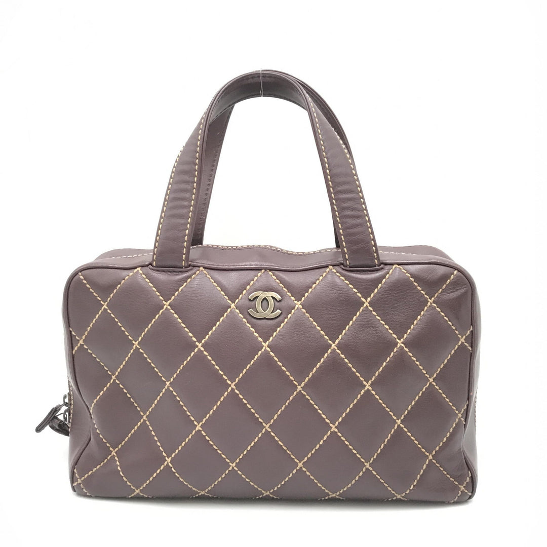 Chanel Wild Stitch Handbag Mini Boston Red