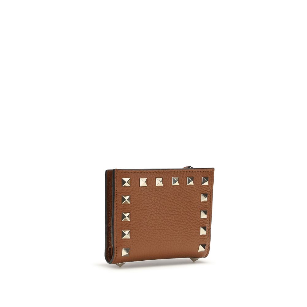 Valentino Garavani Brown Calf Leather Bos Taurus Wallet