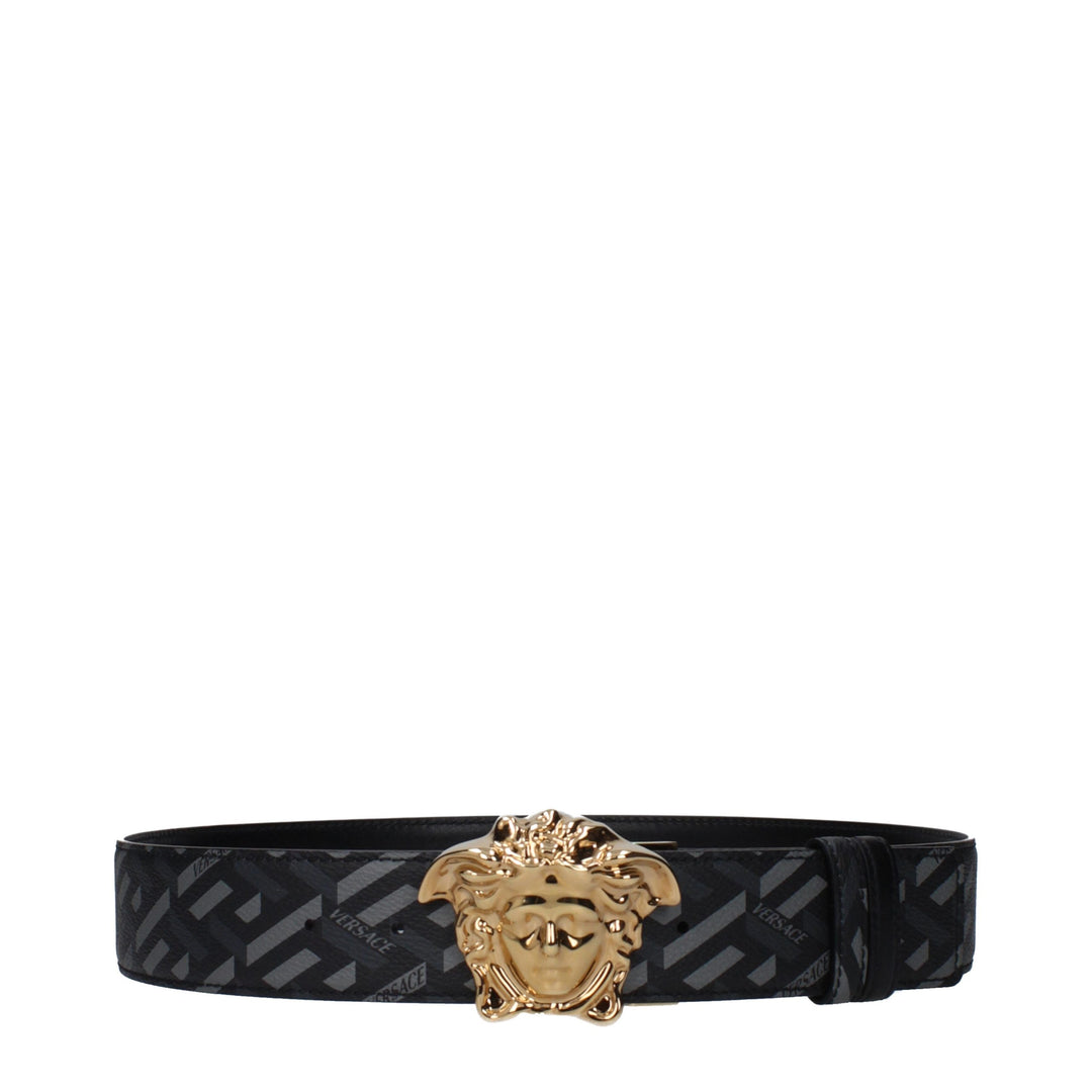 Versace Gray Polyester Regular Belt