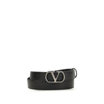 Load image into Gallery viewer, Valentino Garavani Black Calf Leather Bos Taurus Regular Belt
