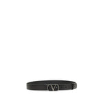 Load image into Gallery viewer, Valentino Garavani Black Calf Leather Bos Taurus Regular Belt
