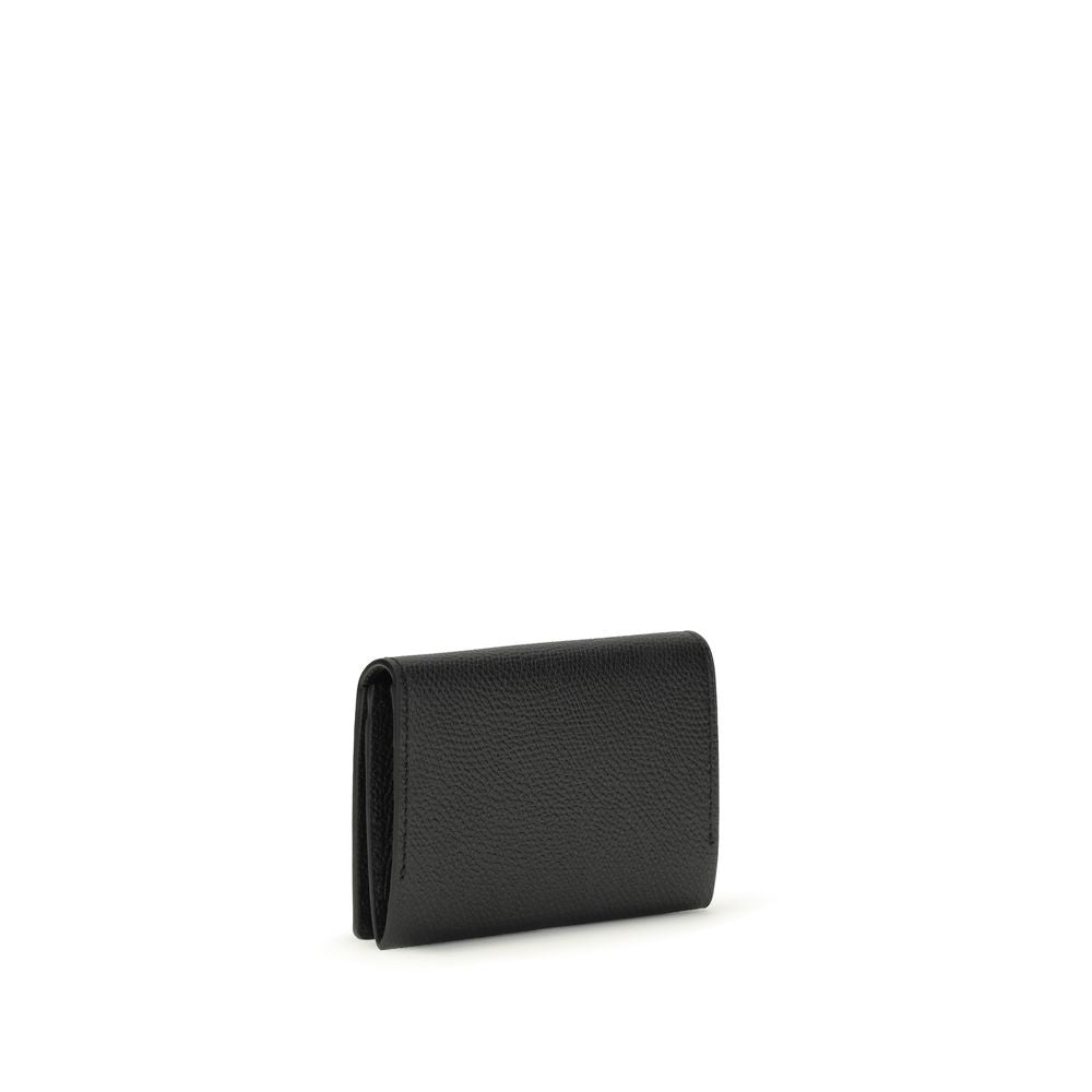 Valentino garavani black calf leather bos taurus wallet