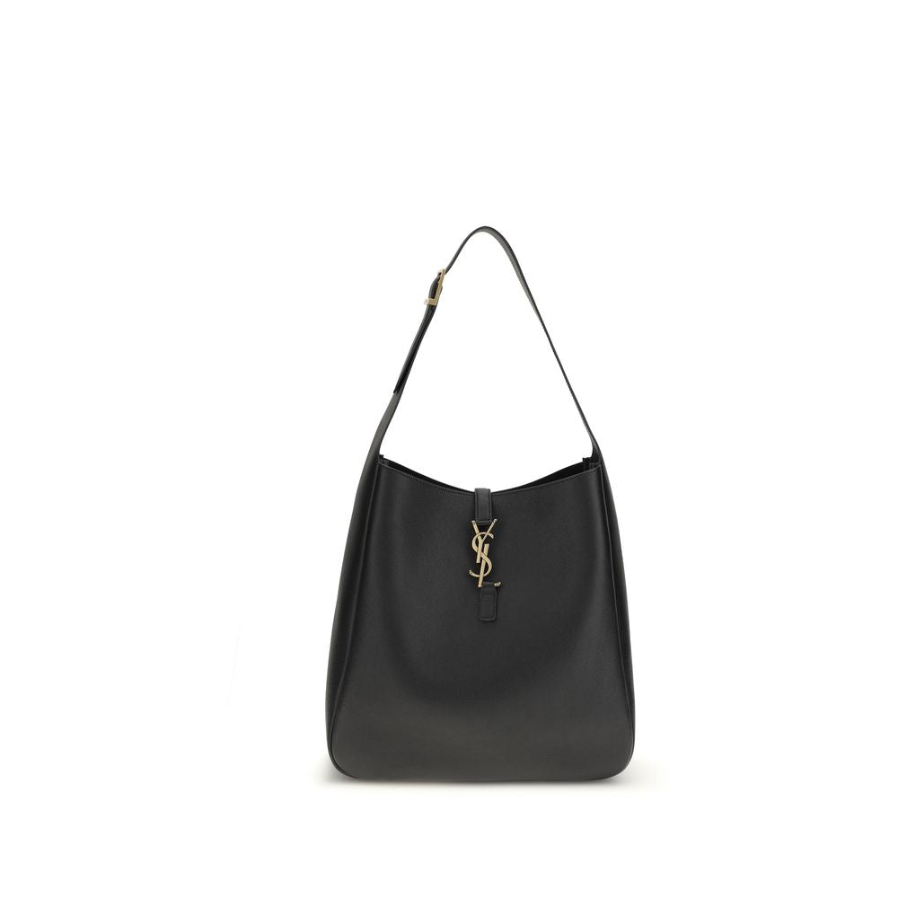 Saint laurent black calf leather bos taurus shoulder bag