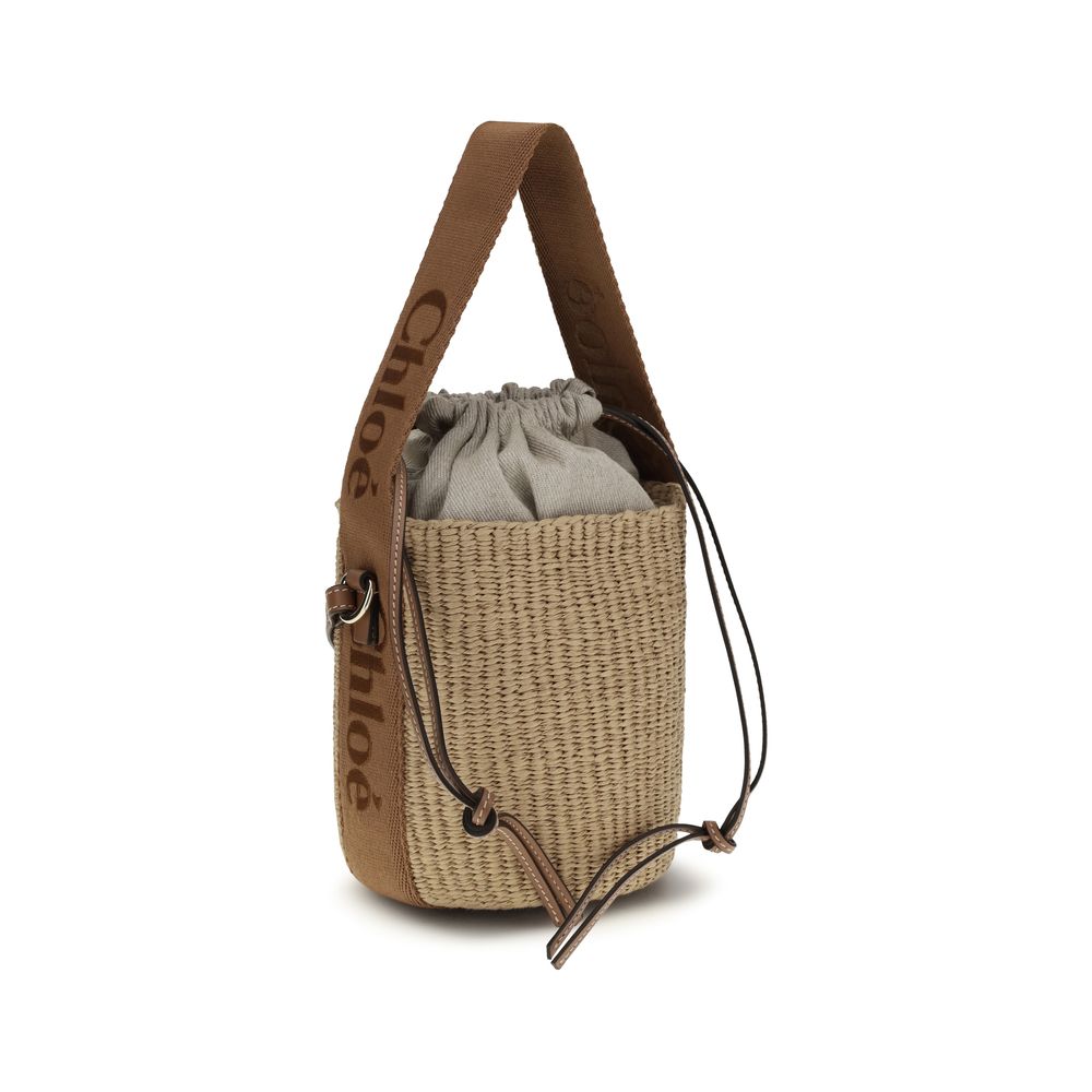 Chloé beige raffia backet bag