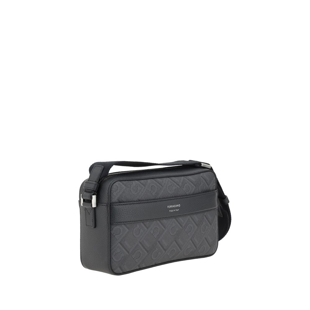 Ferragamo black polyethylene shoulder bag