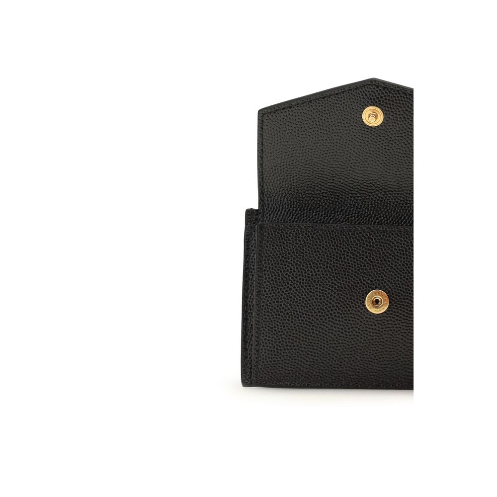 Saint laurent black calf leather bos taurus wallet