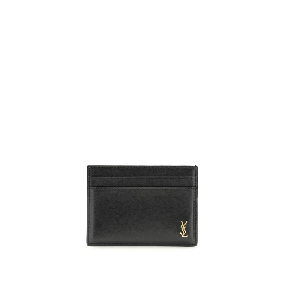Saint laurent black calf leather bos taurus wallet