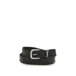 Load image into Gallery viewer, Saint Laurent Black Calf Leather Bos Taurus Regular Belt
