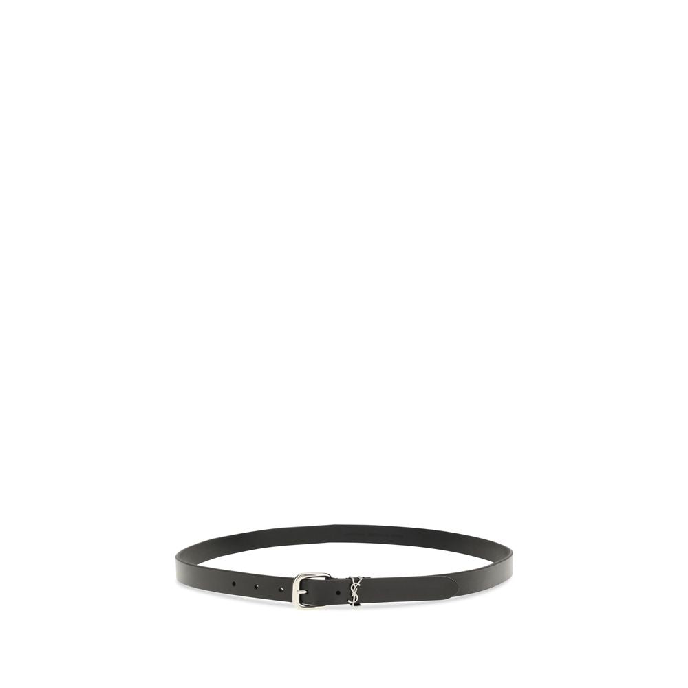 Saint laurent black cotton regular belt
