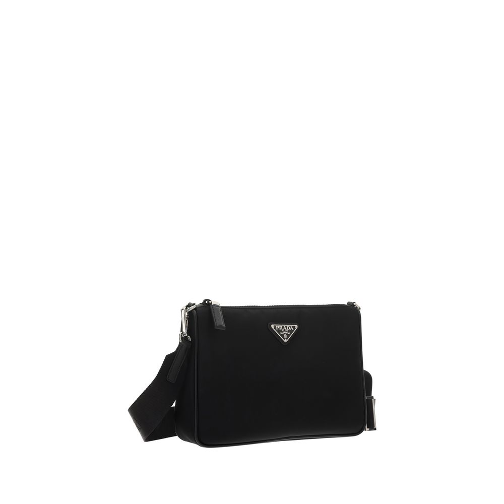 Prada black recycled polyamide shoulder bag