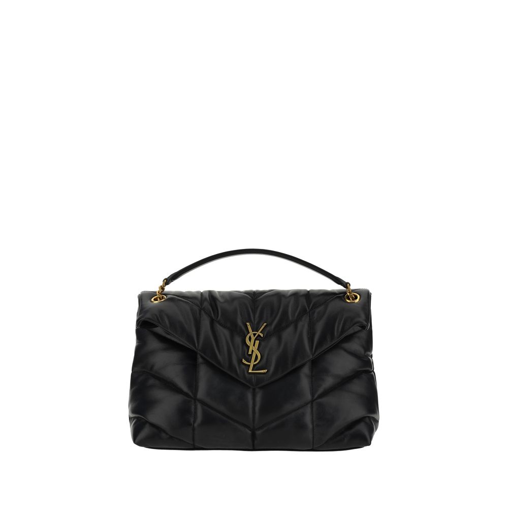 Saint laurent black lamb leather shoulder bag