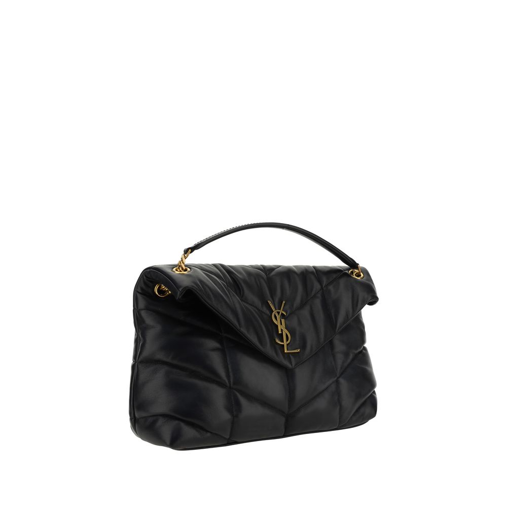 Saint laurent black lamb leather shoulder bag