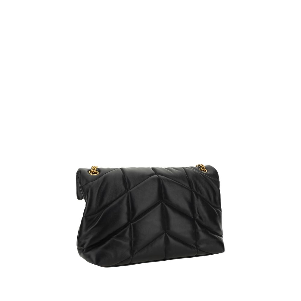 Saint laurent black lamb leather shoulder bag