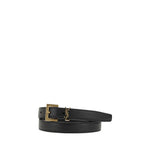 Load image into Gallery viewer, Saint Laurent Black Calf Leather Bos Taurus Regular Belt

