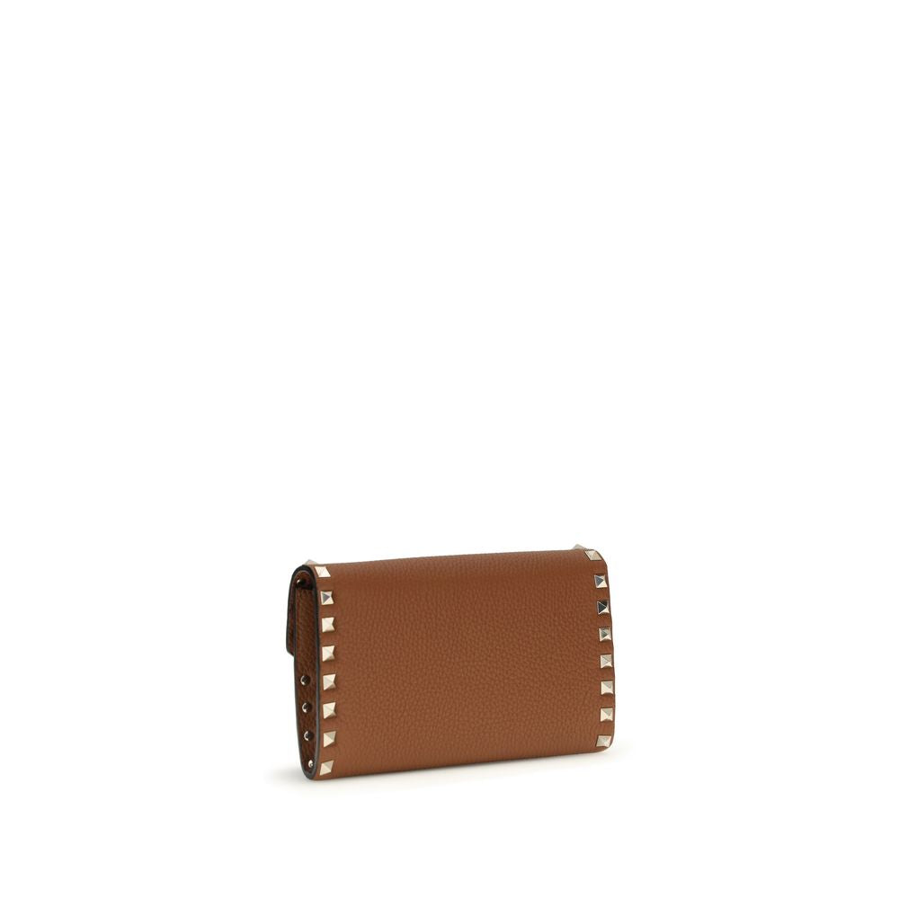 Valentino garavani brown calf leather bos taurus wallet