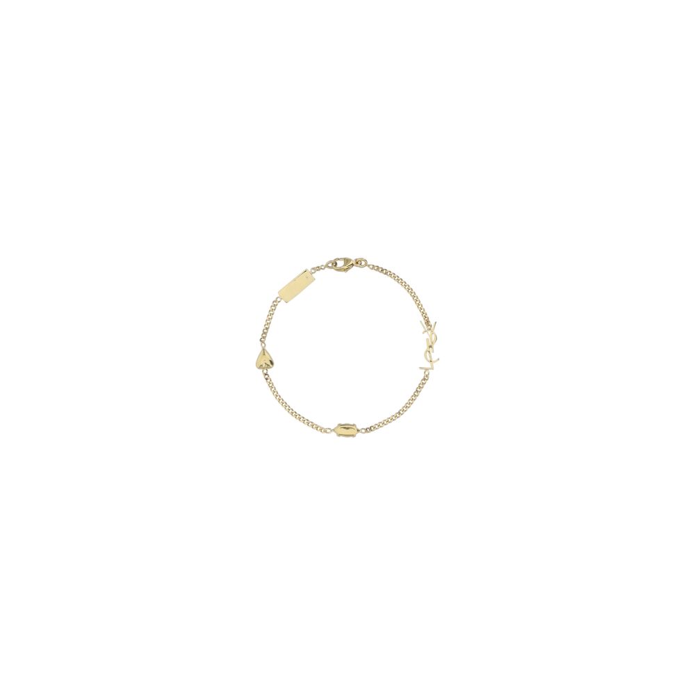 Saint laurent bicolor brass bracelet