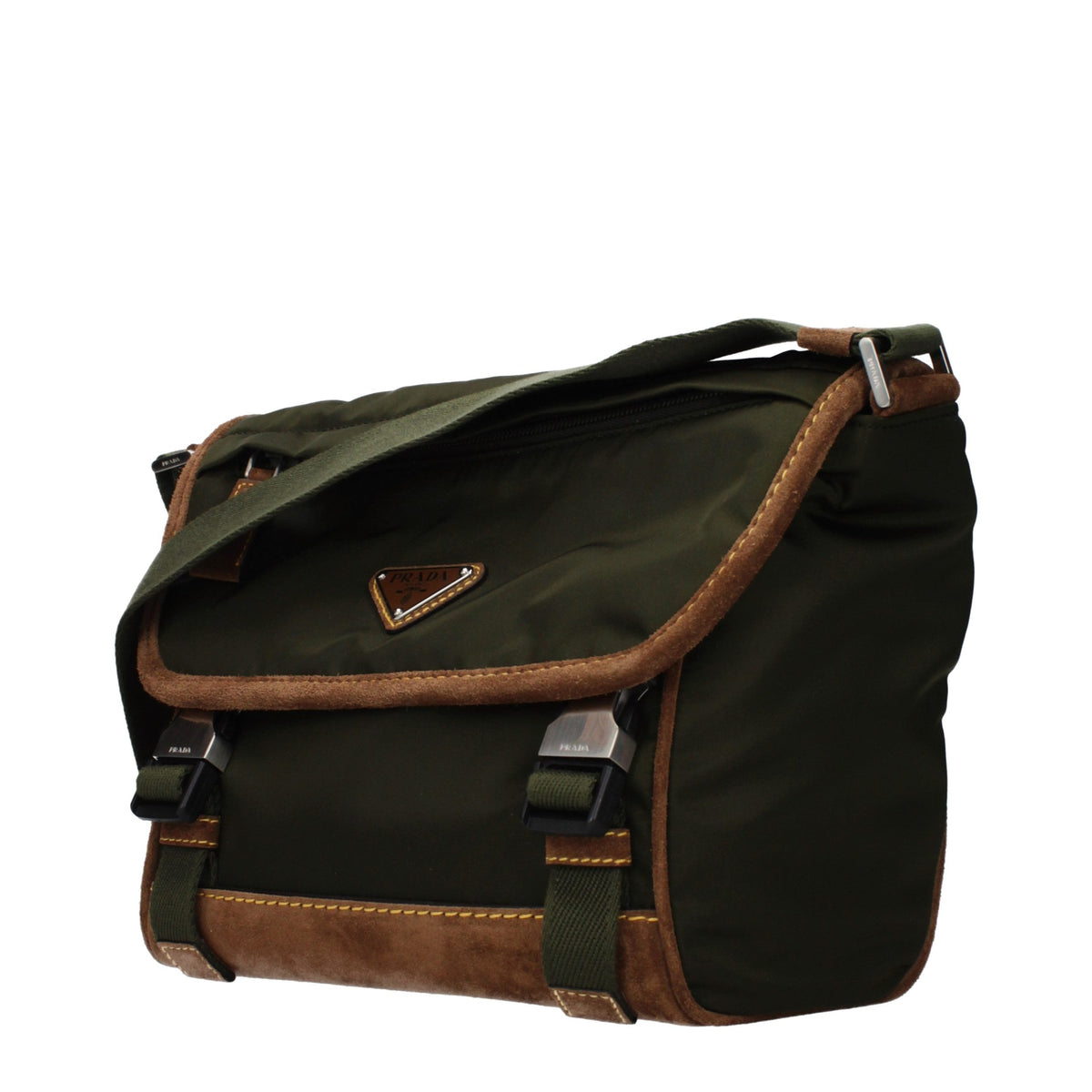 Prada green fabric crossbody bag