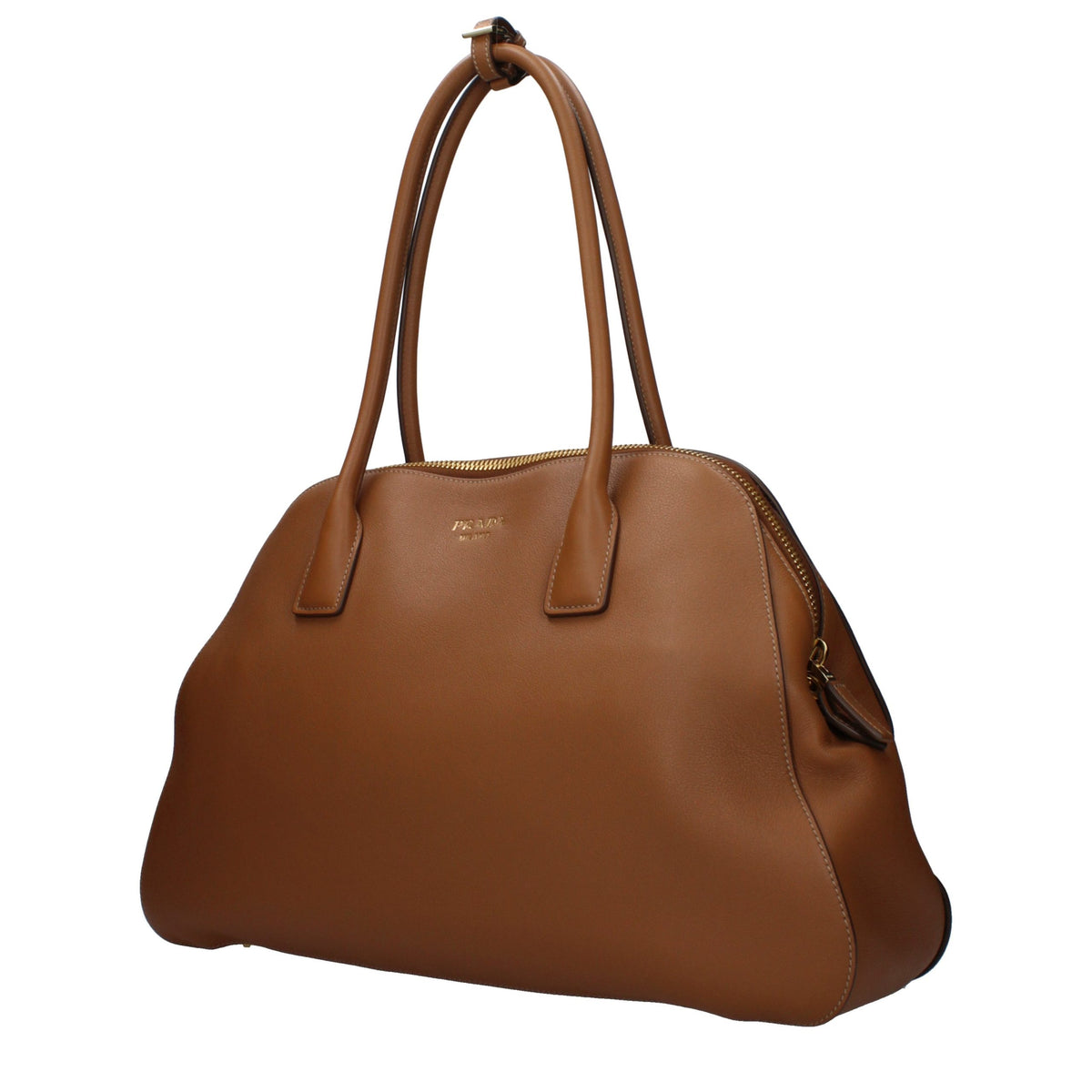 Prada brown leather shoulder bag