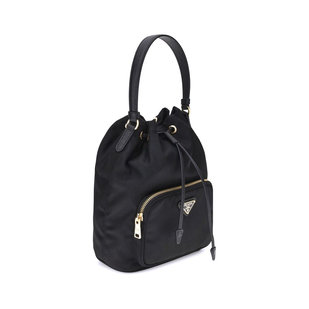 Prada black recycled polyamide backet bag