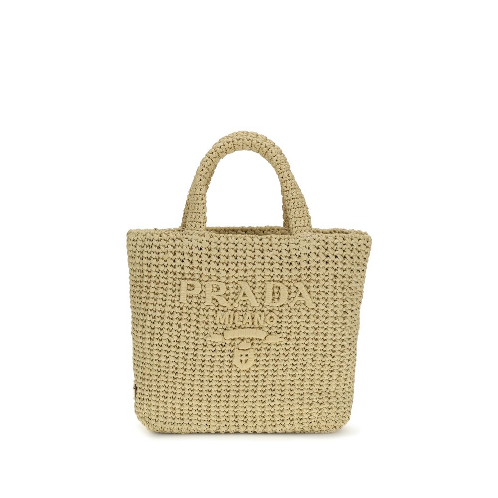 Prada Beige Raffia Handbag